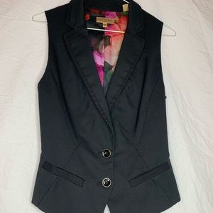 Ted Baker button up vest 0 floral lining/back, tux collar